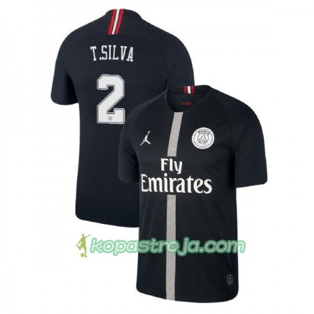 Billiga Fotbollströjor Paris Saint-Germain Thiago Silva 2 Jodan Svart Tredje tröja 2018/19 Kortärmad